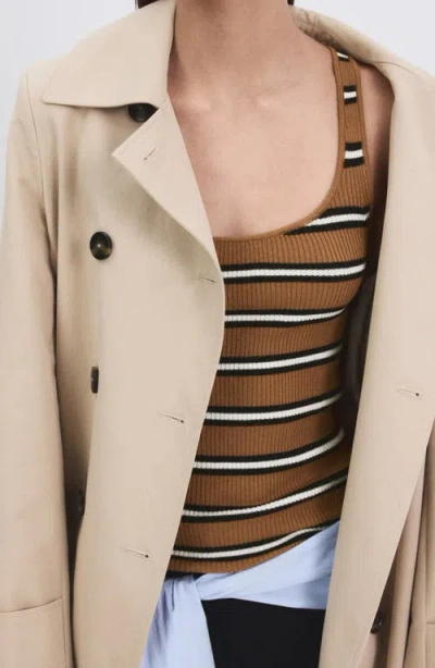 Mango Stripe Knit Tank In Brown