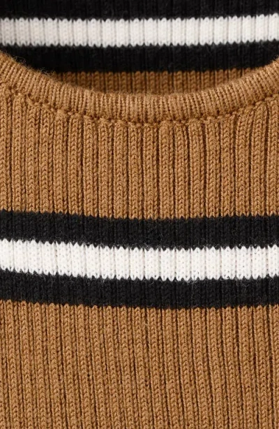 Mango Stripe Knit Tank In Brown