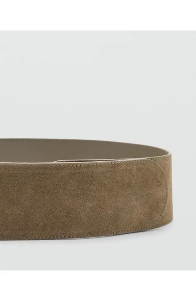 Mango Suede Belt In Brown
