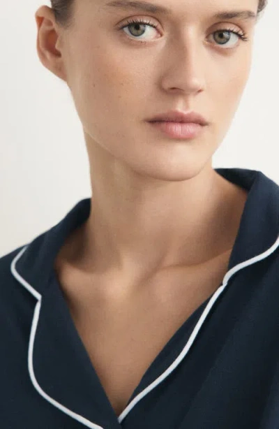 Mango Piped Pajamas In Blue