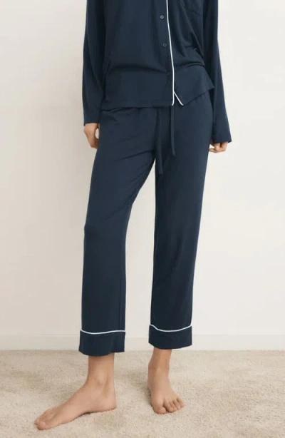 Mango Piped Pajamas In Blue