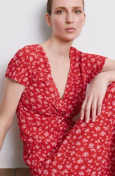 Mango Printed Midi-dress In Red