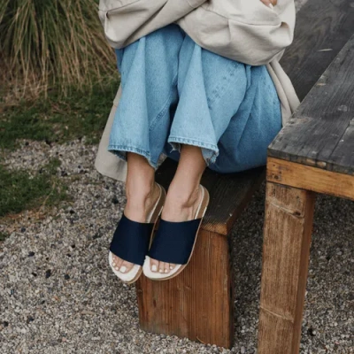 Message Cozy Shaw Slide In Blue