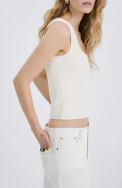 Mango Fitted Top With Wide Straps Off White In White