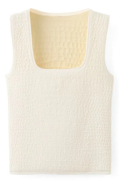 Mango Fitted Top With Wide Straps Off White In White