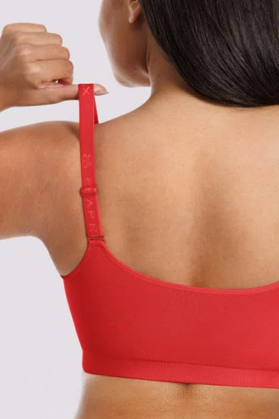 Shapellx Bare Essentials Skin Flow Front-zipper Wireless Bra In Red