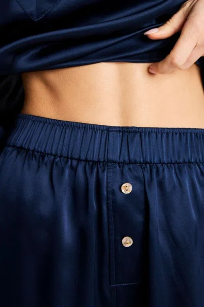 Negative Underwear Eclipse Washable Silk Boxer In Blue