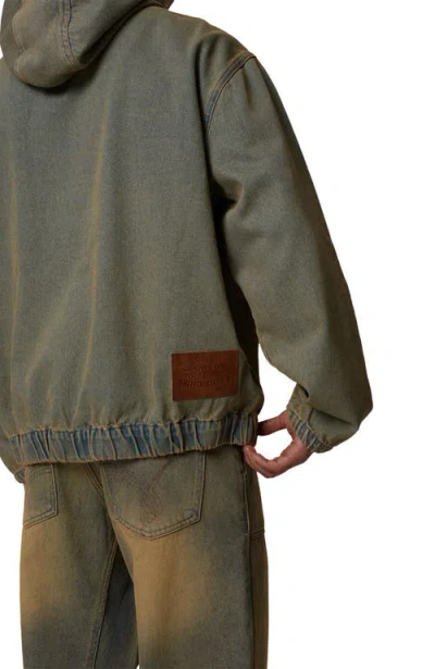 Good For Nothing Oversized Denim Pullover Hood In Brown