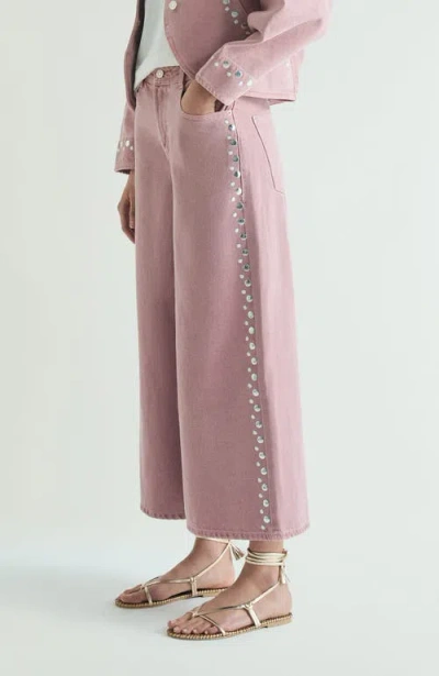 Scalpers Jeans Culotte Studs In Pink