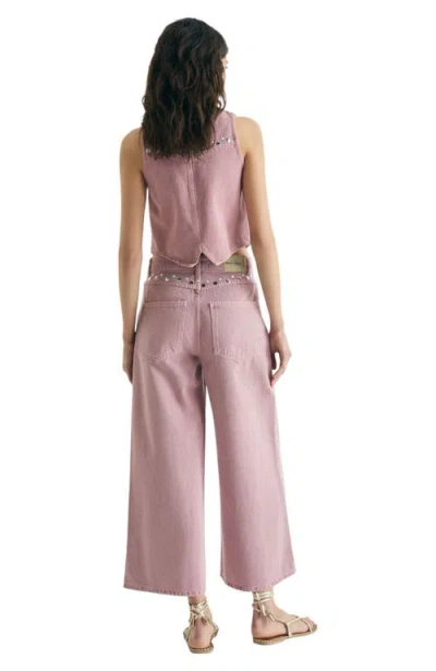Scalpers Jeans Culotte Studs In Pink