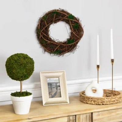 Northlight Moss And Twig Artificial Spring Wreath In Multi