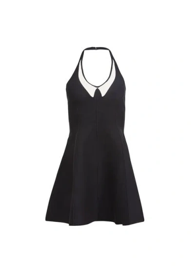 Fleur Du Mal Collier Flared Corset Dress In Black