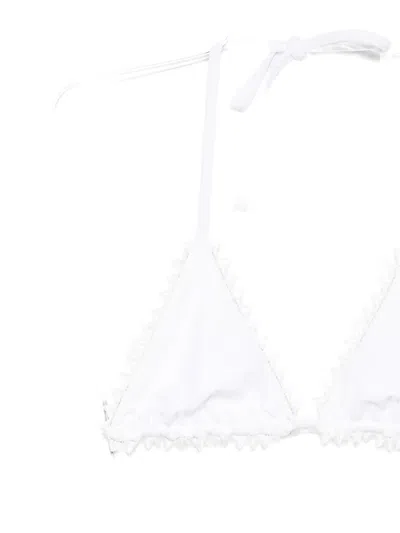 Jacquemus Ruffled Triangle Bikini Top In Multi