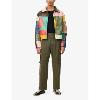 Kidsuper Patchwork Leather Jacket In Multi