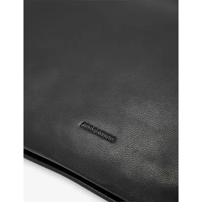 Allsaints Leather Bettina Large Leather Clutch Bag In Black