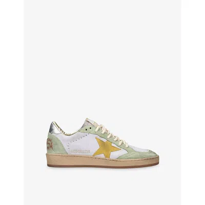 Golden Goose Ball Star Sneakers In Suede And Laminated Leather Heel In Multi