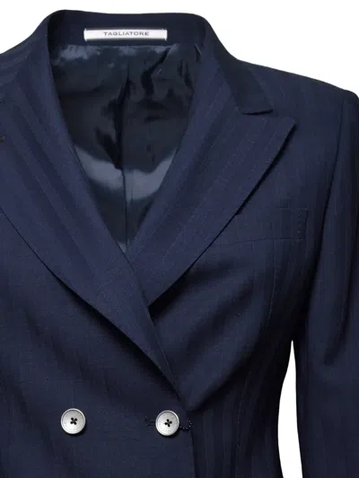 Tagliatore Double-breasted Blazer In Blue