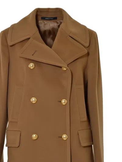 Tagliatore Double-breasted Jacket In Brown