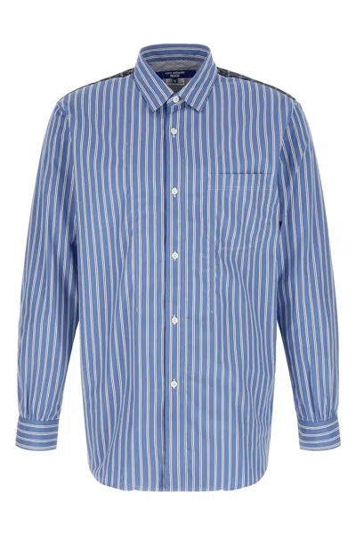 Junya Watanabe Blue Patchwork Shirt In Blue