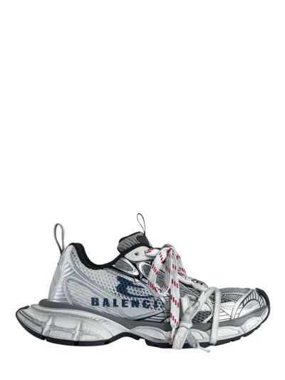 Balenciaga 3xl Split Logo Nylon And Mesh Sneakers In Gray