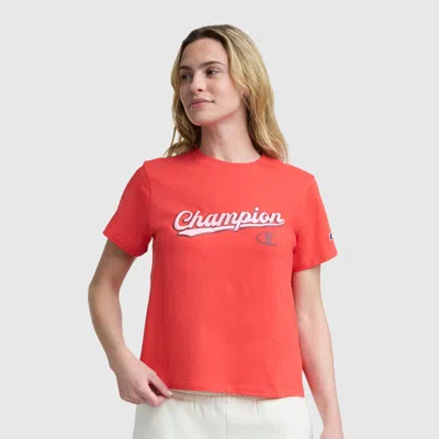Champion Modern Retro Baseball Graphic T-shirt, Script Logo In Red