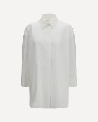 Givenchy Cotton Shirt Asymmetric Hemline Long Sleeves Buttoned Cuffs In White