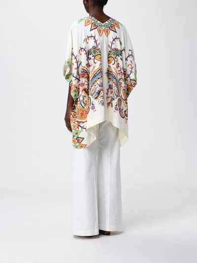 Etro Printed Kimono Jacket Open Front Draped In Multi