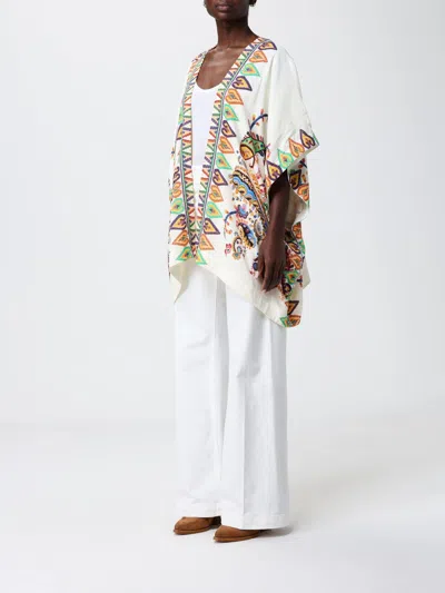 Etro Printed Kimono Jacket Open Front Draped In Multi
