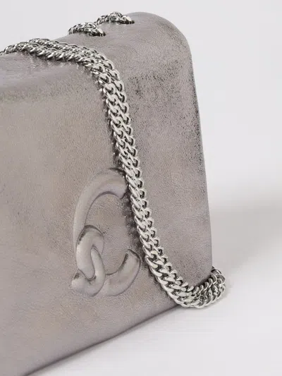 Coccinelle Metallic Chain Shoulder Bag In Silver