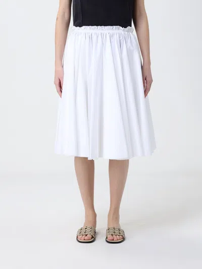 Ami Alexandre Mattiussi Ami Paris Cotton Midi Corolla Skirt In White