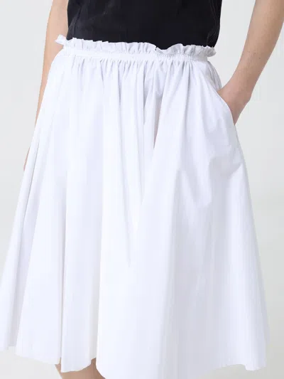 Ami Alexandre Mattiussi Ami Paris Cotton Midi Corolla Skirt In White
