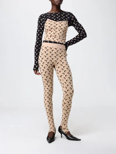 Marine Serre Recycled Moon Jersey Stirrup Leggings In Neutral