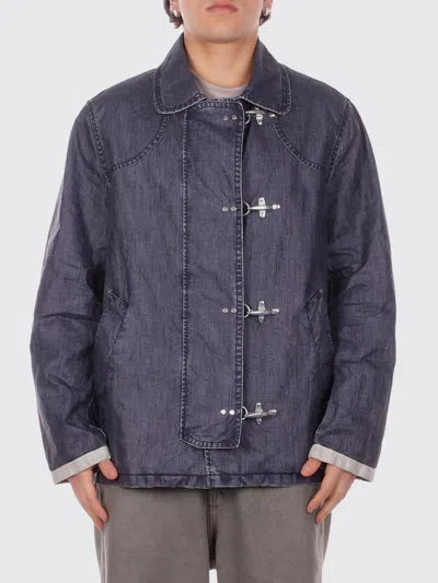 Fay Blue Wool Classic-collar Jacket In Purple