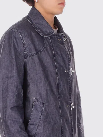 Fay Blue Wool Classic-collar Jacket In Purple