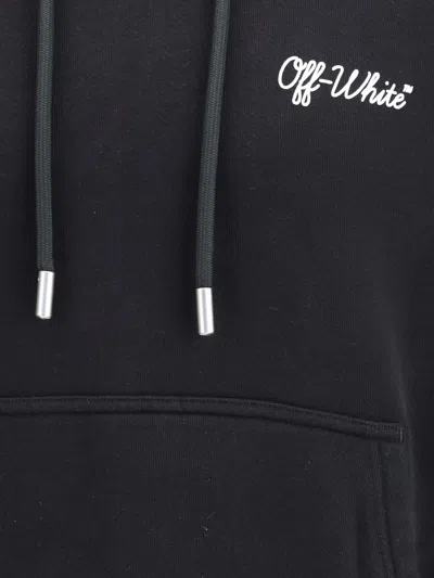 Off-white Off White Men Script Hooded Sweatshirt In Black