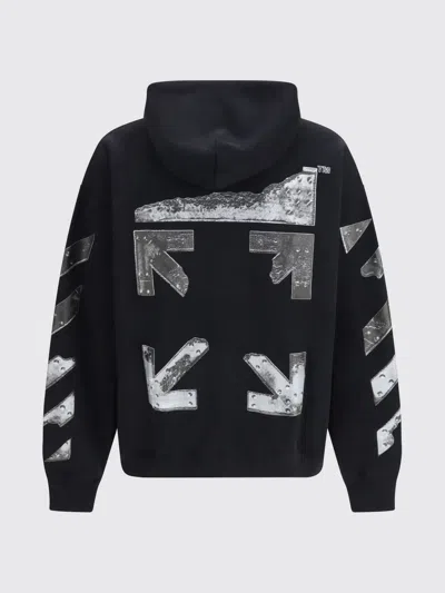 Off-white French Cotton-terry Hoodie In Black