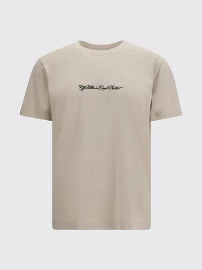 Off-white `script Arrow` Short Sleeve Slim T-shirt In Gray