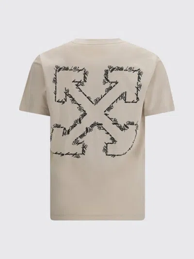 Off-white `script Arrow` Short Sleeve Slim T-shirt In Gray