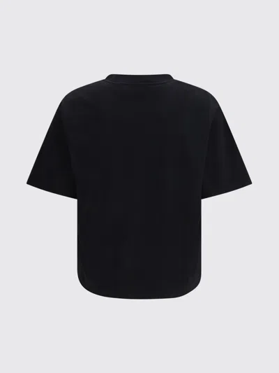 Off-white Black Oversized T-shirt With Contrasting Logo Lettering Print In Cotton Man