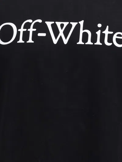 Off-white Black Oversized T-shirt With Contrasting Logo Lettering Print In Cotton Man
