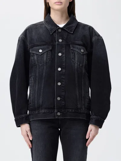 Saint Laurent Long Jacket Egg Shape Chest Side Pockets In Black