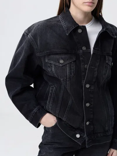 Saint Laurent Long Jacket Egg Shape Chest Side Pockets In Black