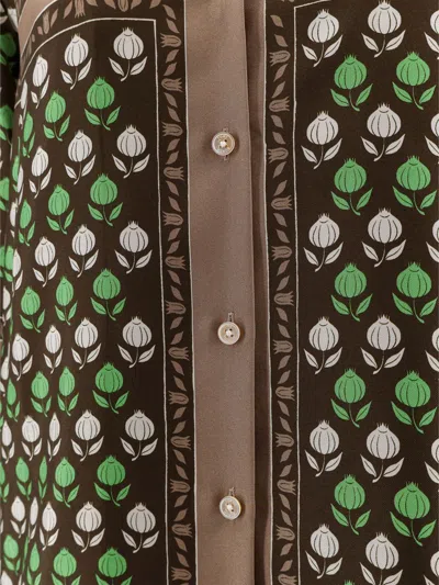 Tory Burch Printed Silk Shirt In Multi