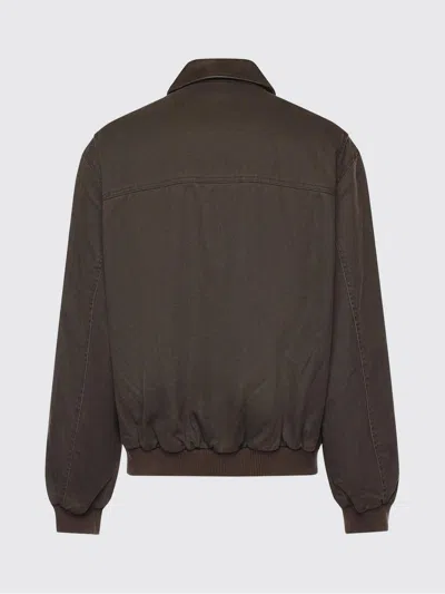 Represent Roscoe Logo Detail Cotton Canvas Bomber Jacket In Brown