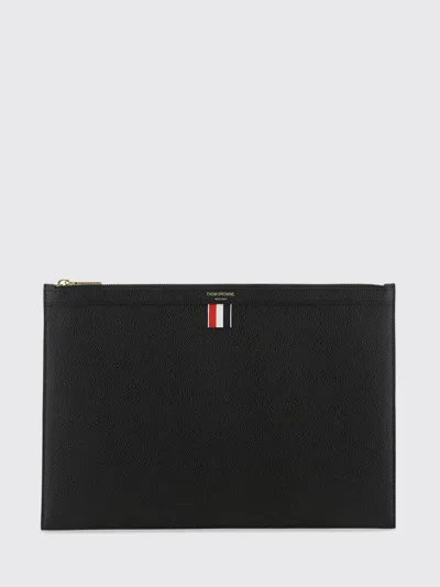 Thom Browne Medium Leather Document Holder In Black