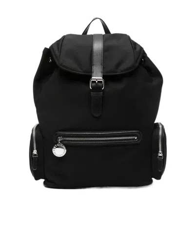 Stella Mccartney Dartmoor Drawstring Flap Backpack In Black
