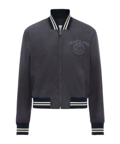 Maison Margiela Varsity Bomber Jacket In Black