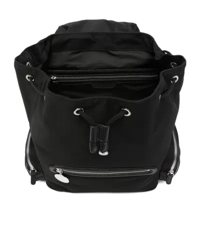 Stella Mccartney Dartmoor Drawstring Flap Backpack In Black