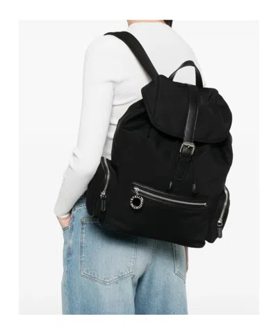 Stella Mccartney Dartmoor Drawstring Flap Backpack In Black