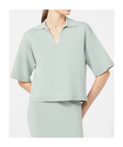 Max Mara Collared Pullover In Blue